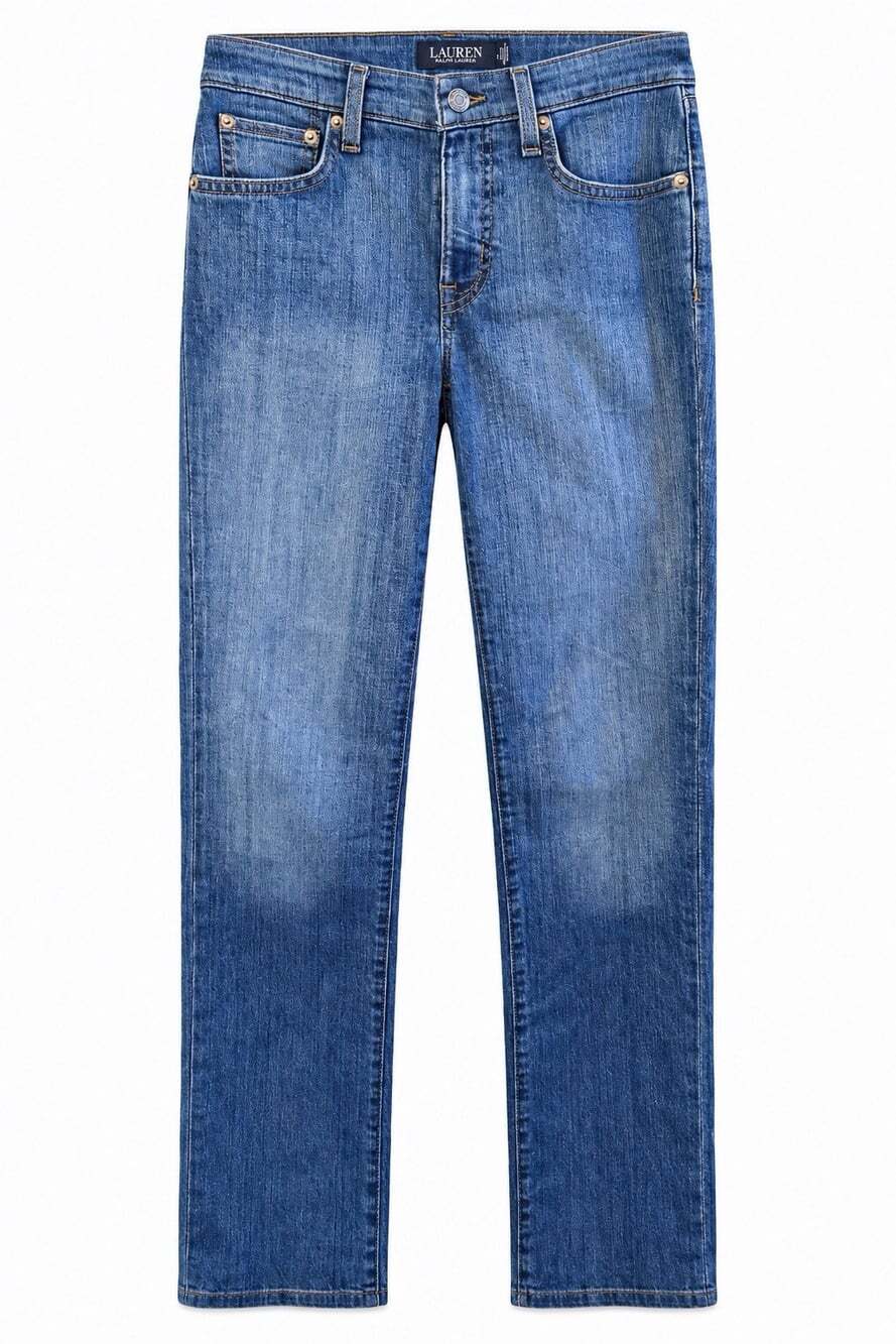 Lauren Ralph Lauren Womens Jeans Size 2 Blue Straight Leg 2x32 Stretch Denim - Picture 2 of 8